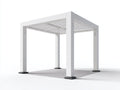 Pavillon Aluminium 300 x 300 x 250 cm weiß und schwarz für Garten - Lamellendach - modernes freistehendes Design