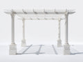 Pavillon Kunststoff 400x300x260 cm - Weiß - mit Lamellendach und Säulen