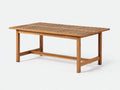 Gartentisch Holz 150x90x75 cm - Naturholz - rechteckig mit Lattenplatte