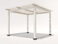 Pavillon aus Aluminium 300x300x250 cm - Weiß-Anthrazit - mit Lamellendach für Garten und Terrasse