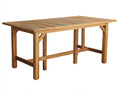 Gartentisch - Holz 180 x 80 x 105 cm - Naturbraun - Für Garten und Terrasse - Hohe rechteckige Ausführung mit Lamellenplatte und Fußstreben