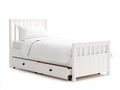 Einzelbett aus Holz 205x98x105 cm - Weiß - Klassisches Stauraumbett