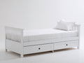 Einzelbett Holz 205x98x86 cm - Weiß - mit 2 Schubladen