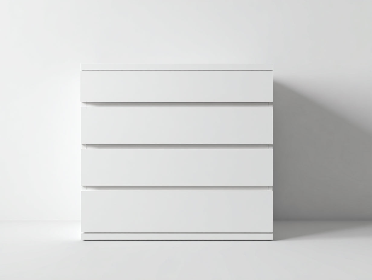 Kommode mit Schubladen Holzwerkstoff 100x40x92 cm - Weiß - mit 4 Schubladen