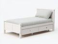 Einzelbett Holz 205 x 98 x 92 cm weiß für Schlafzimmer - mit 2 Schubladen - klassisches Stauraum Design