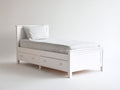 Einzelbett Holz 204 x 98 x 90 cm weiß für Schlafzimmer - mit 2 Schubladen - klassisches Stauraum Design