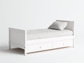 Einzelbett aus Holz 205x96x85 cm - Weiß - Klassisches Stauraumbett