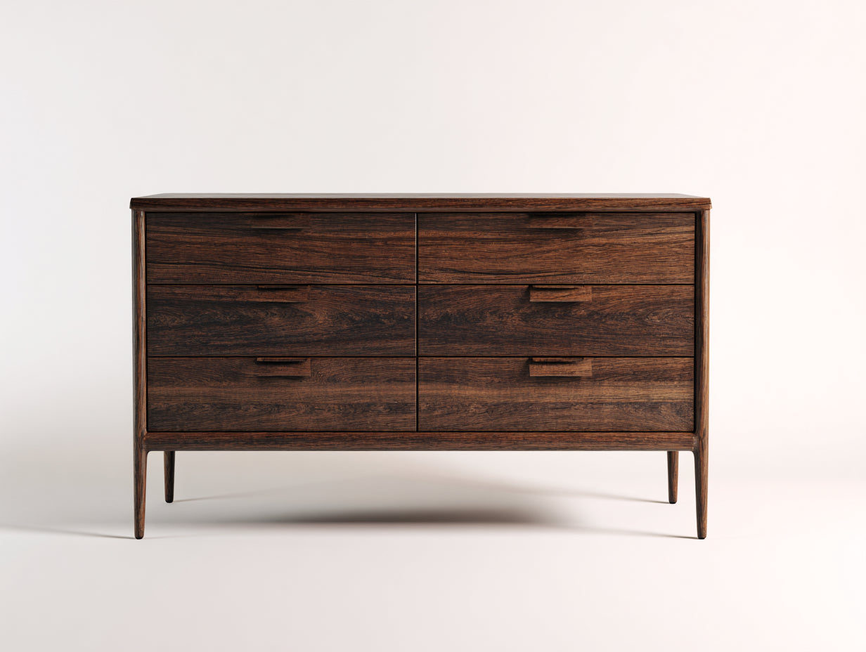 Kommode mit Schubladen aus Holzwerkstoff 120x45x78 cm - Dunkelbraun - Vintage Aufbewahrungskommode