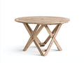 Gartentisch Massivholz 120x120x75 cm - Naturholz - rund mit Lattenplatte